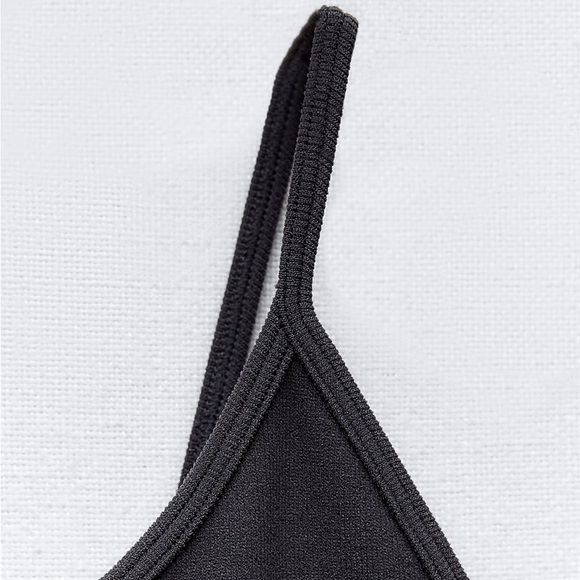 Zara charcoal grey stretch spaghetti strap bodysuit - Picture 4 of 6
